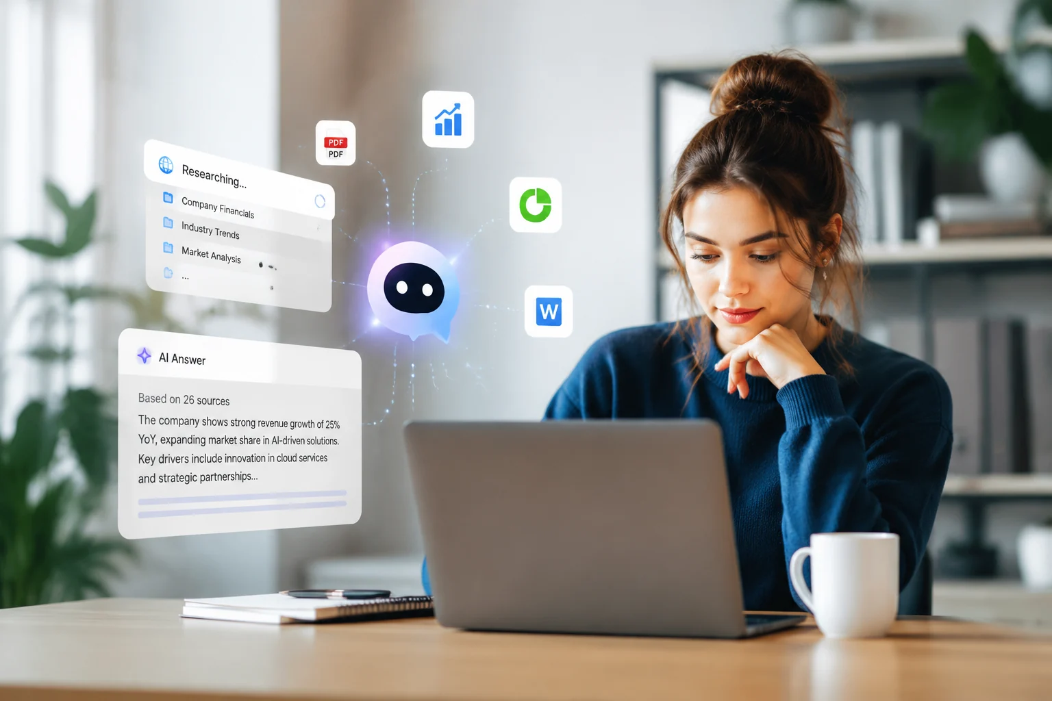 AI chat assistant interface for getting clearer answers to everyday and complex questions
