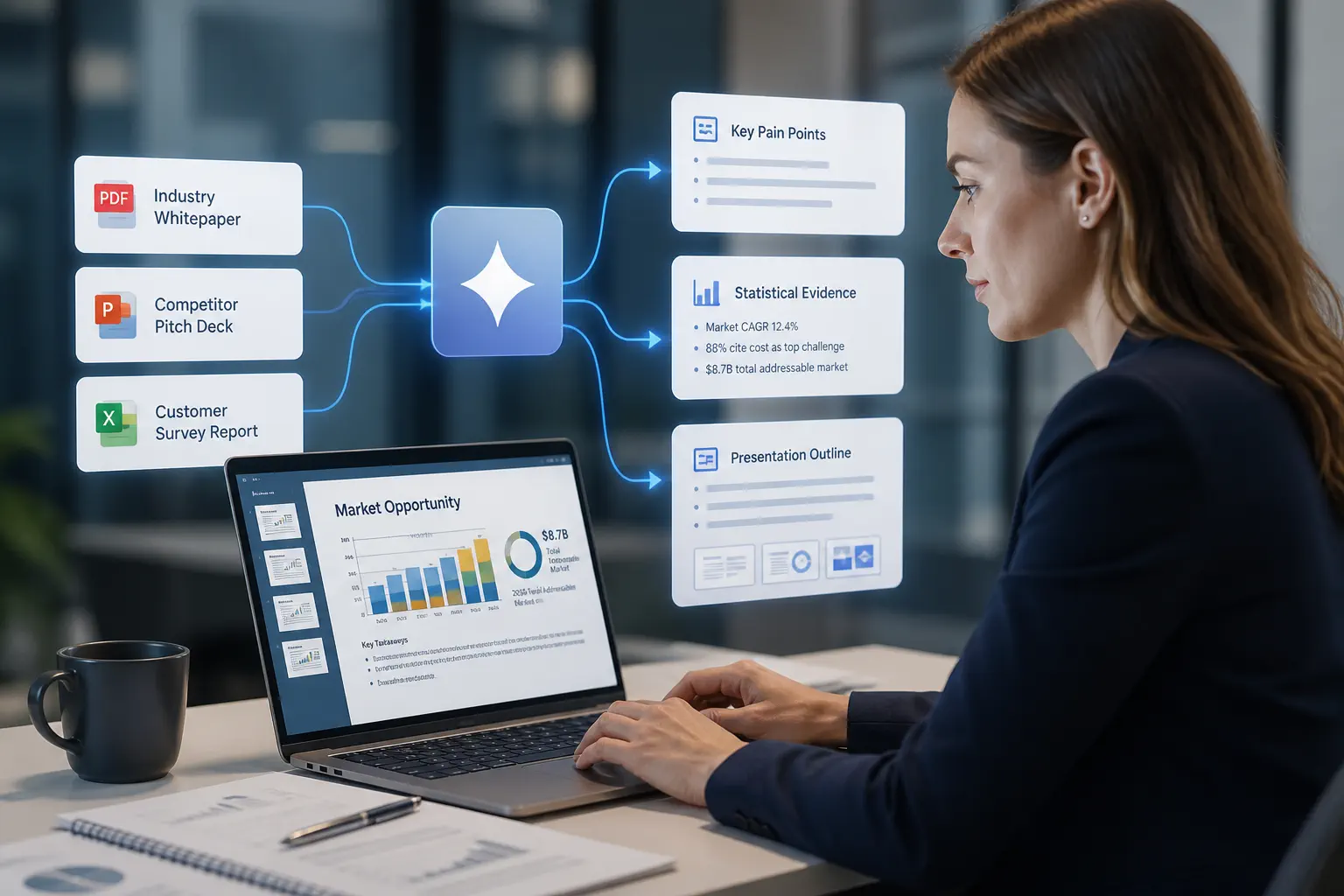 Team reviews competitor documents and turns PDF insights into strategy recommendations