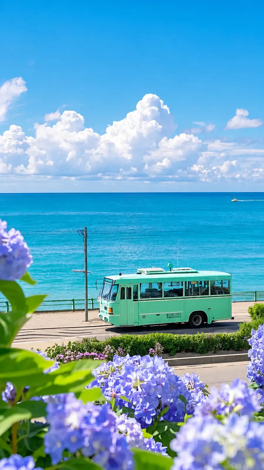 Coastal van landscape source template for testing travel scene motion and depth