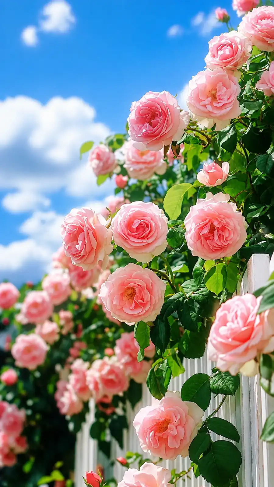 Pink flower garden source template for testing natural wind and depth motion