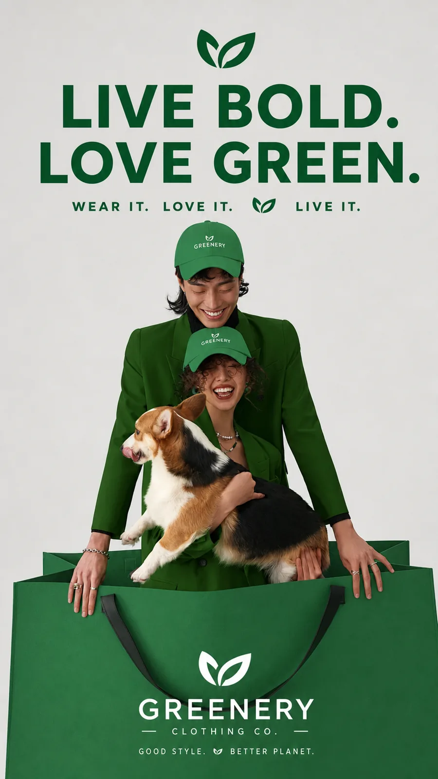 Green campaign poster source template for testing branded motion preservation