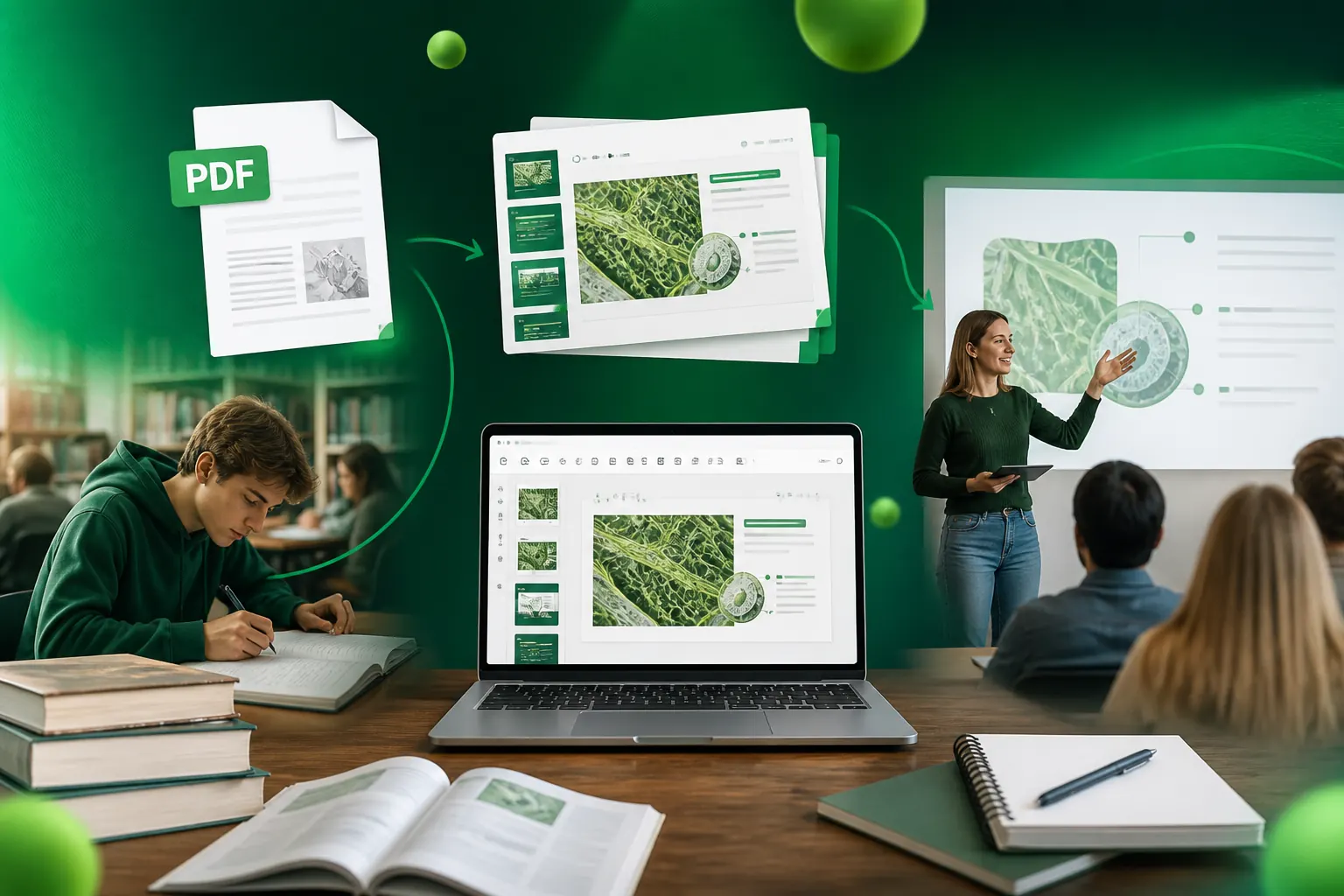 Syllabus and study guide content transformed into classroom presentation slides for lectures