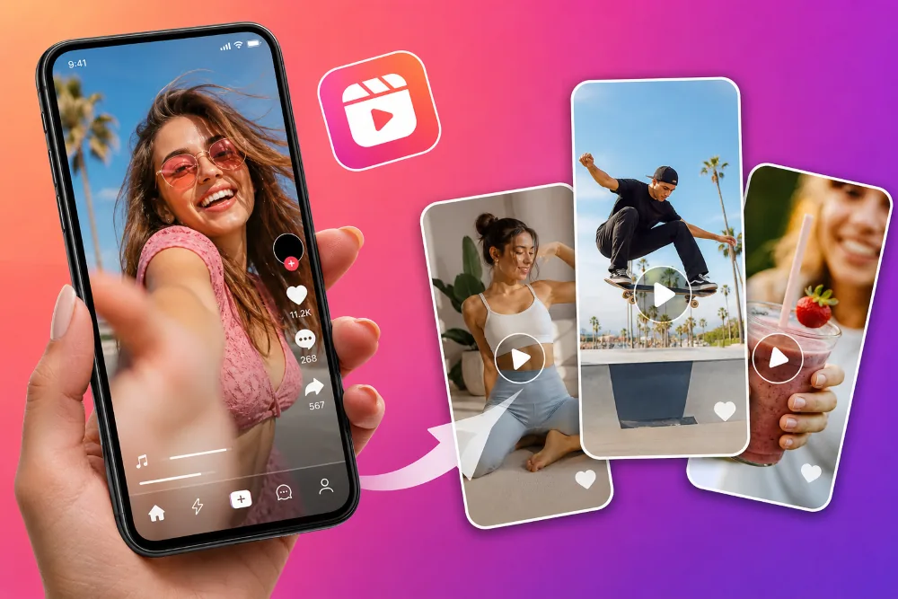 基于日常社交内容创意生成的 TikTok 和 Reels 竖屏 AI 视频概念