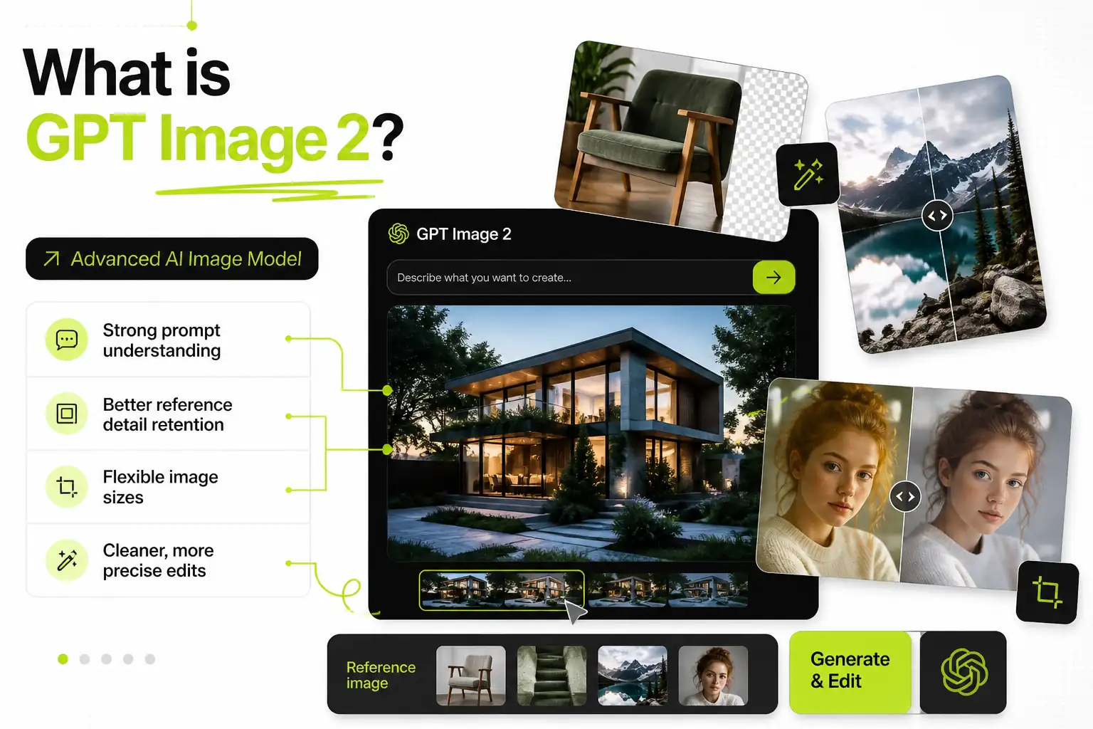 GPT Image 2 interface workflow for creating and editing visuals from prompts or references