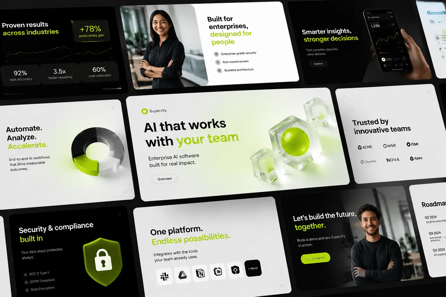 AI presentation maker preview for organizing ideas into professional slide layouts