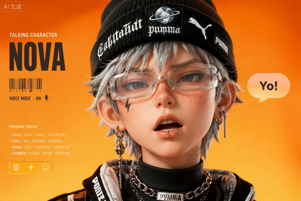 AI talking avatar tool card for creating presenter-style video characters
