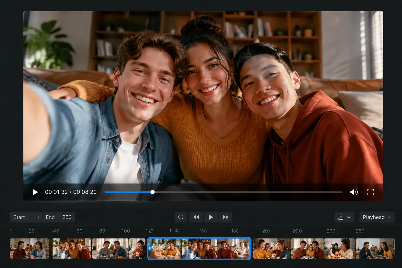 AI video generator preview showing static content transformed into dynamic video output