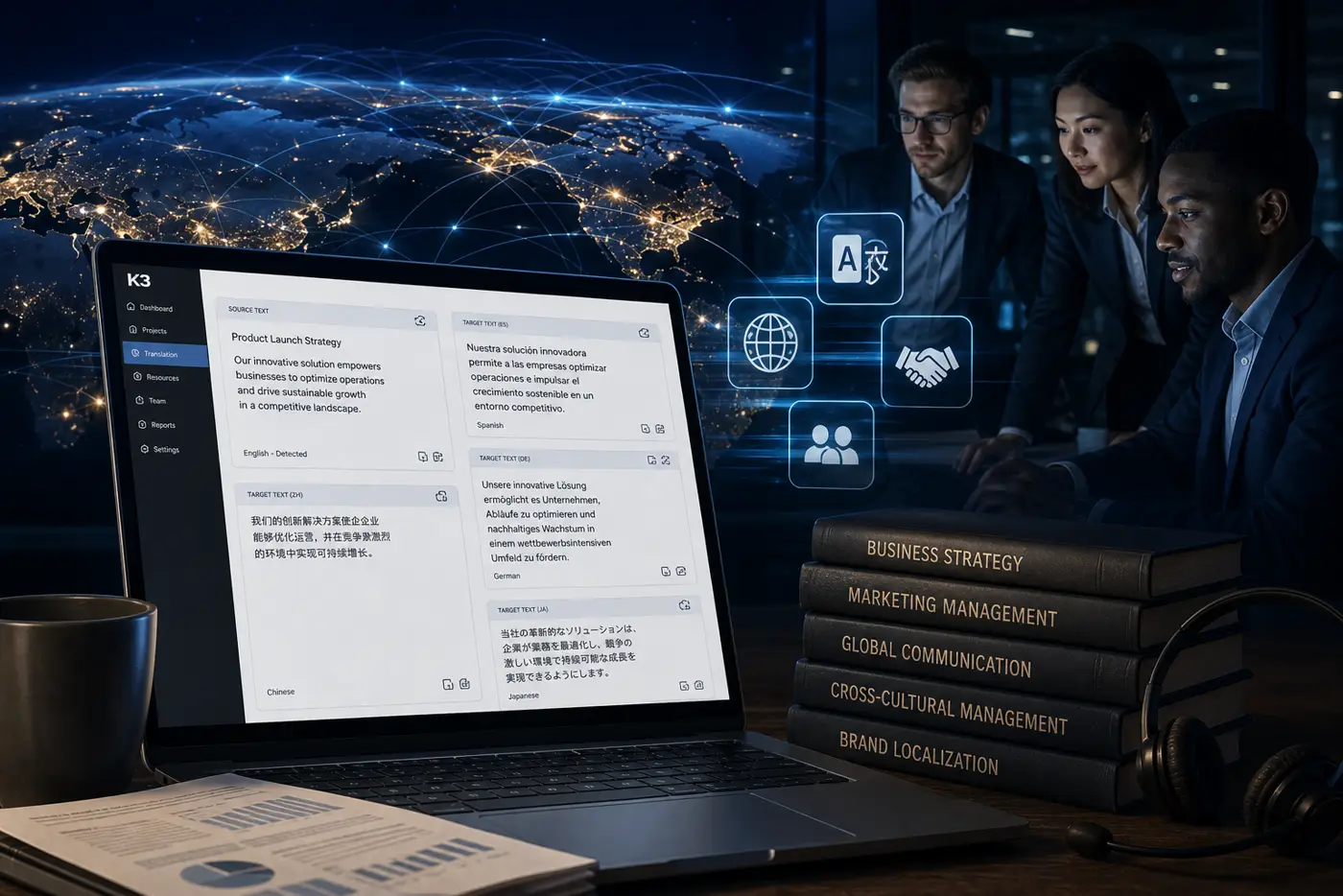 Kimi K3 translation workflow adapting professional copy for global business contexts